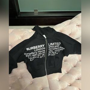 Black Burberry Zipper Hoodie